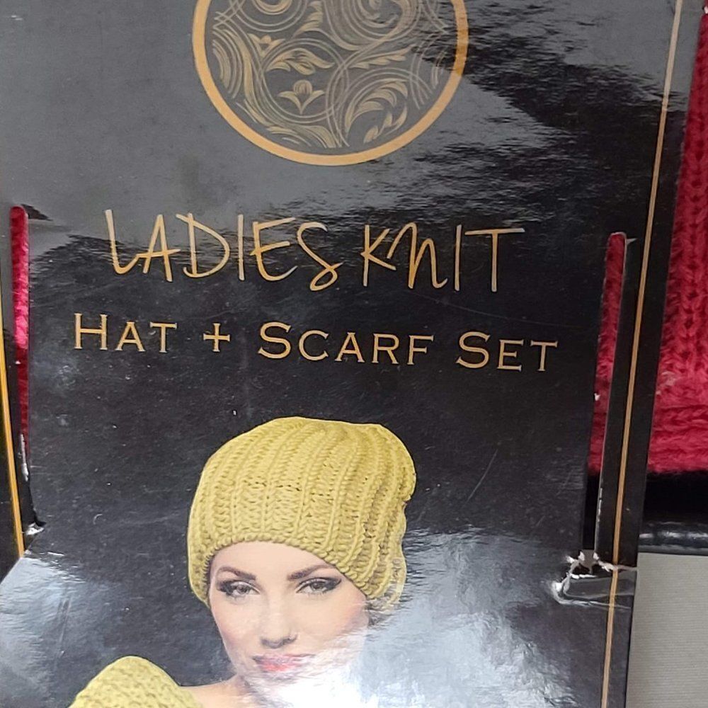 Ladies Knit Hat and Scarf Set - Picture 4 of 4